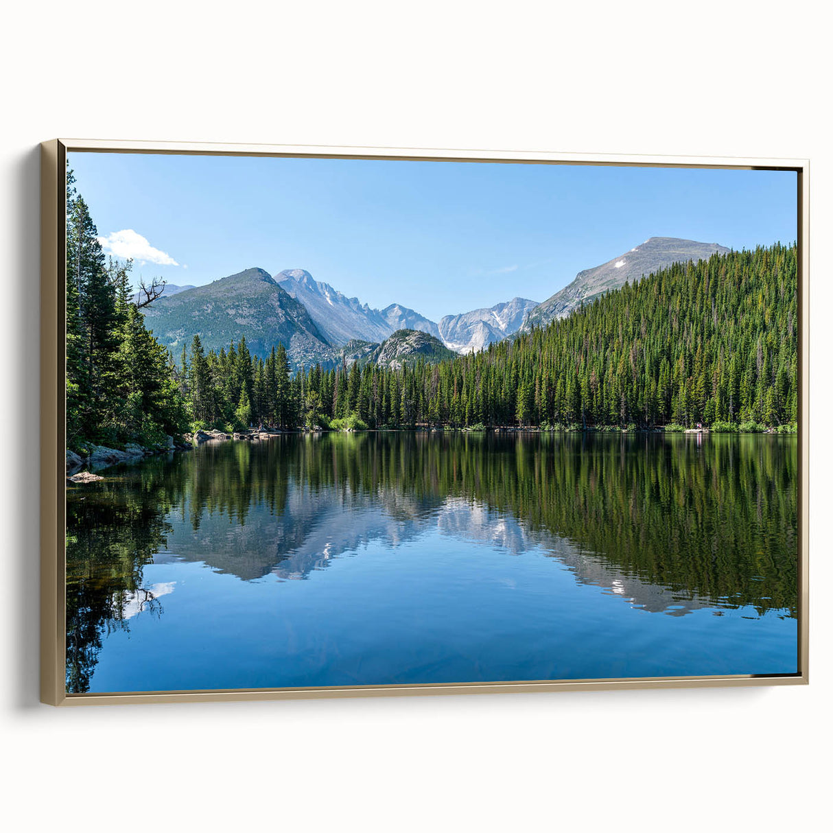 Framed canvas wall art depicting a vintage-style landscape of Colorado Springs, featuring muted earth tones.
