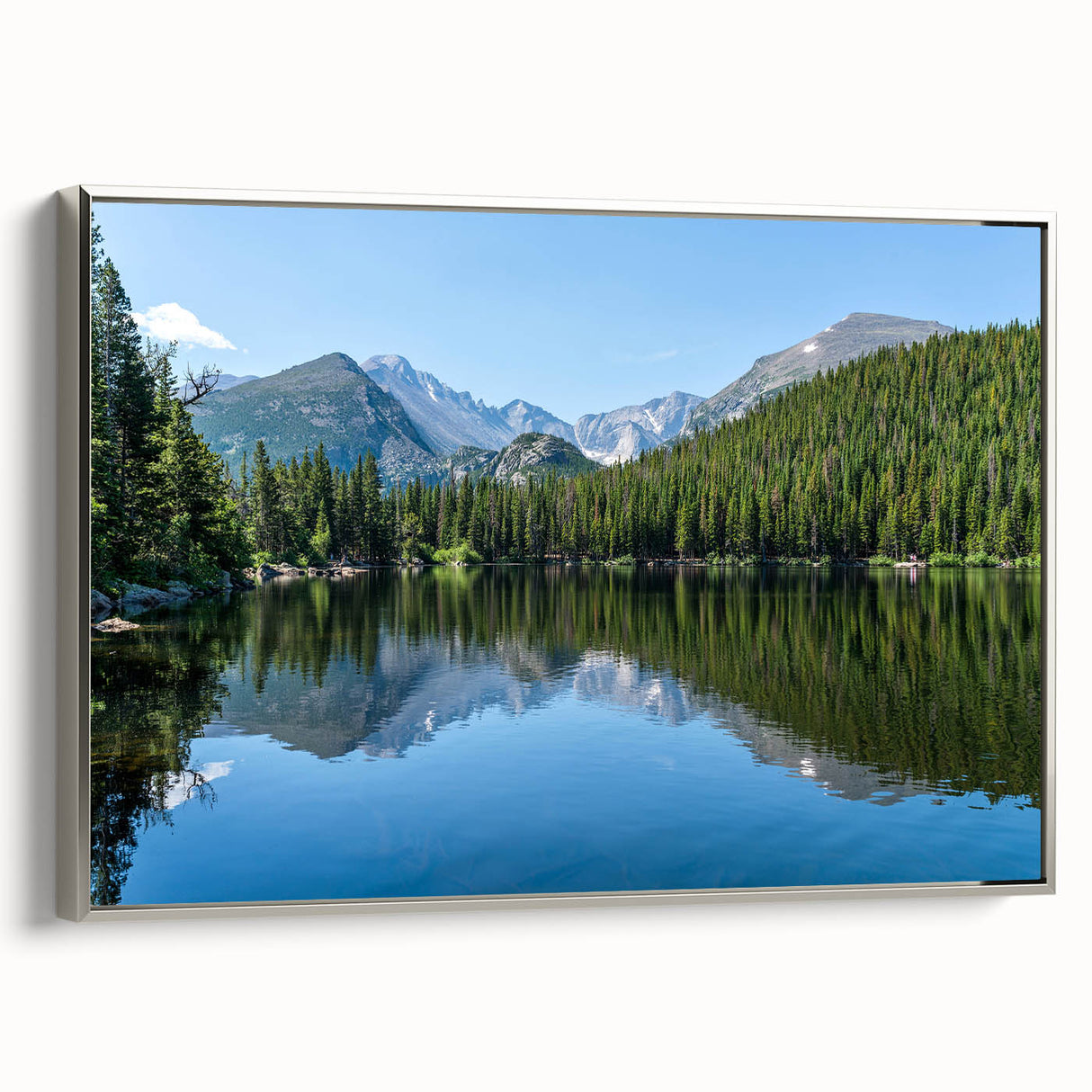 Landscape art painting of Colorado Springs with colorful palette on framed canvas, ideal for living room decor.