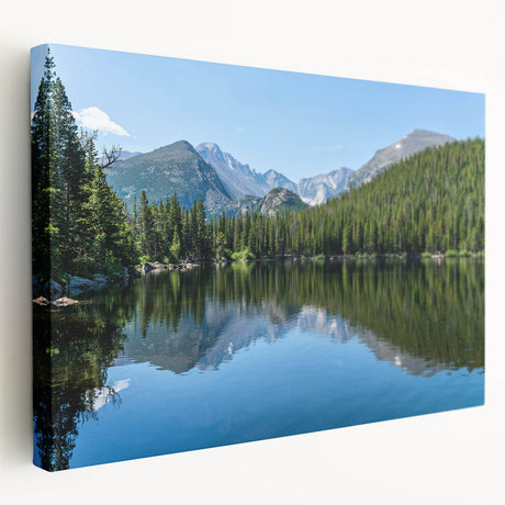 Colorado Springs landscape on large stretched canvas with natural and green color tones, suitable for kitchen wall art.