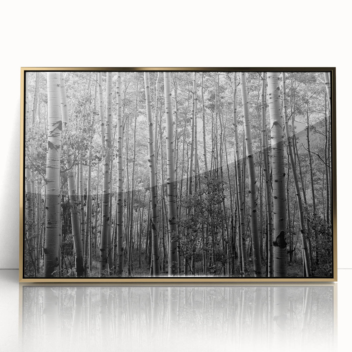 Framed acrylic print of Telluride, Colorado scenery in mid-century modernist style with earthy tones.