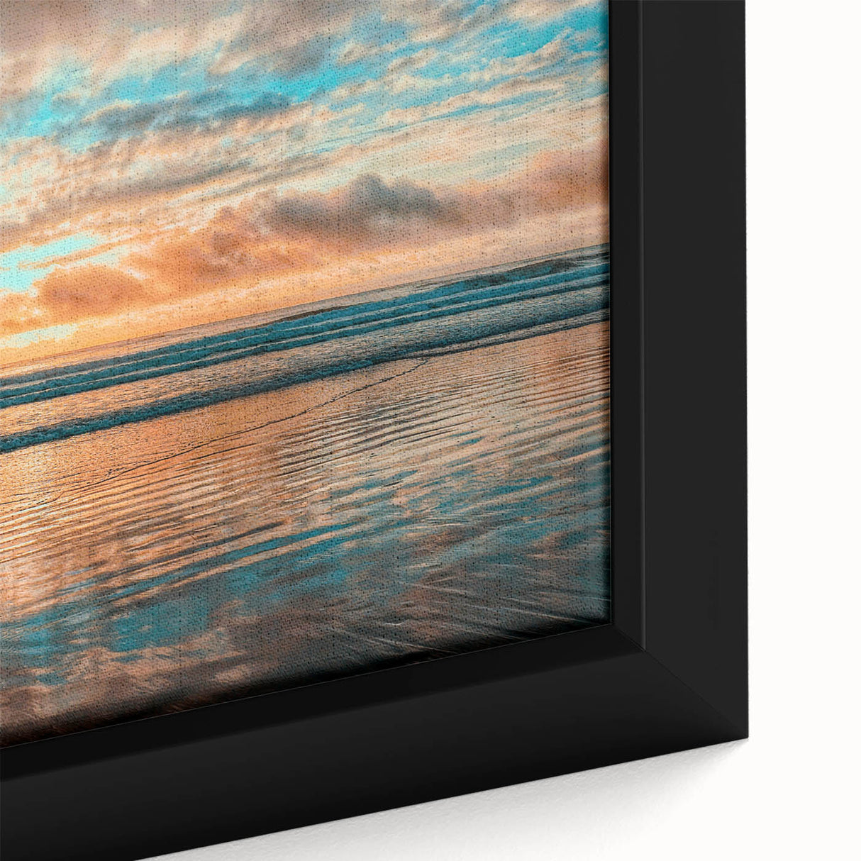 Extra large framed canvas featuring a textured depiction of Daytona scenery in predominantly black with colorful accents.