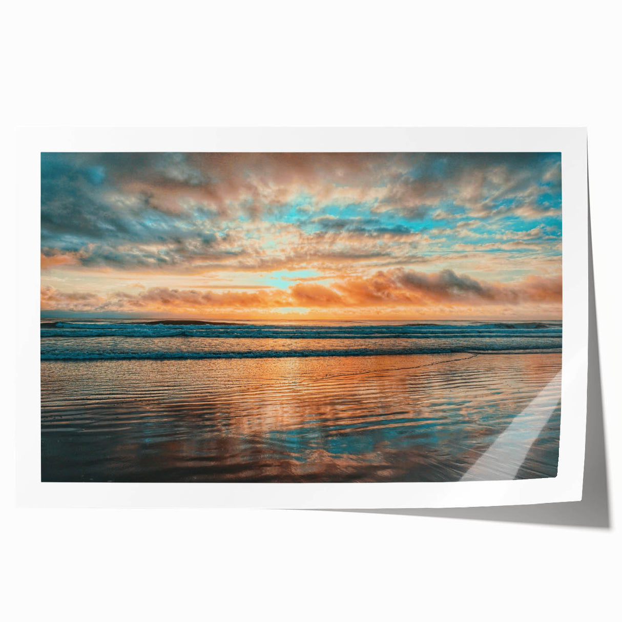 Extra large rolled print of Daytona scenery with vibrant floral elements, ideal for art wall dining room.
