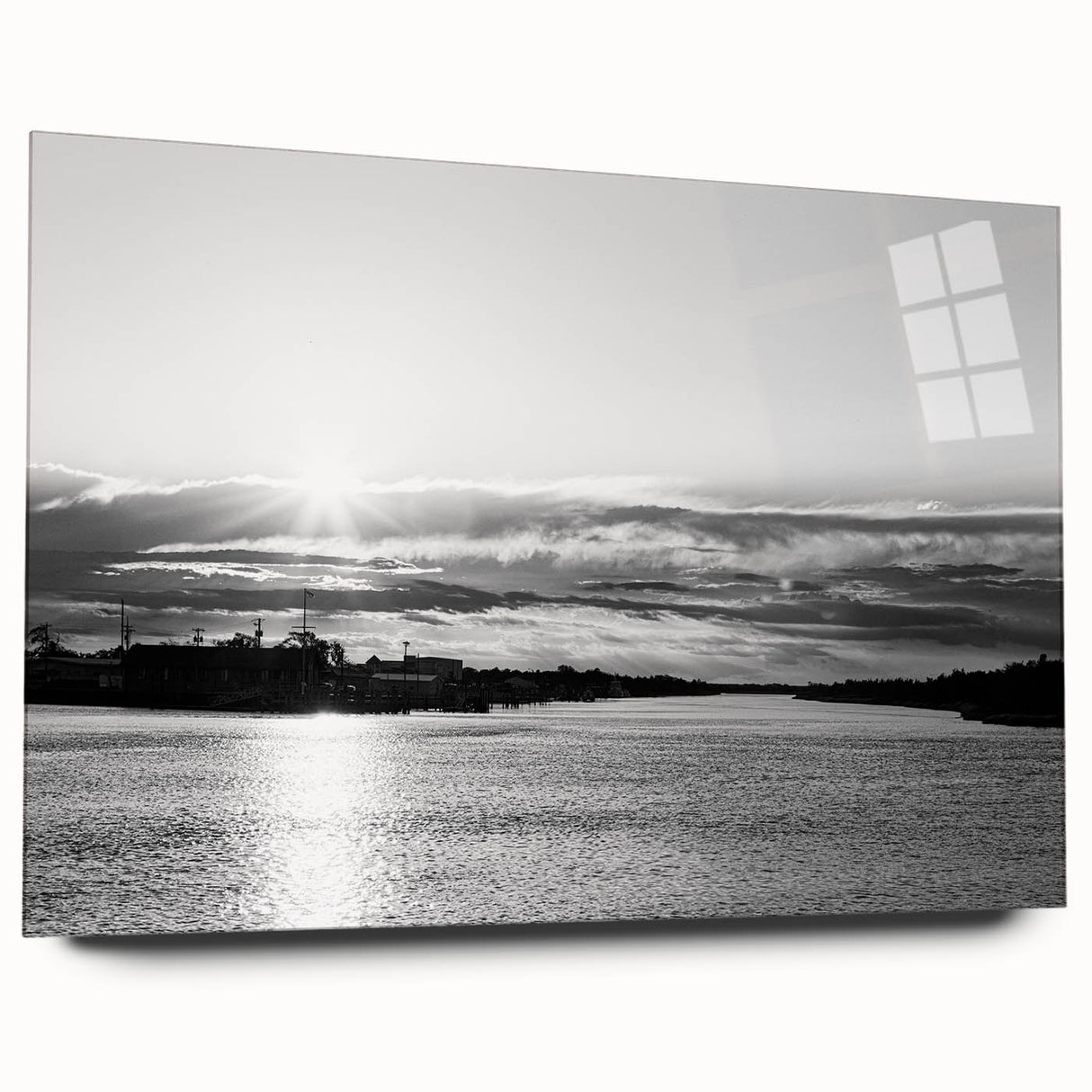 Acrylic print of a large abstract depiction of Delaware scenery in muted earth tones, ideal for bedroom or dining room art.