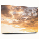 Acrylic print of a large abstract depiction of the Everglades in muted green and blue tones.