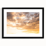 Colorful abstract art print of the Everglades in vibrant hues on a textured, extra large canvas, framed in black.