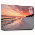 Acrylic print of Fort Lauderdale skyline in muted blues and greens, suitable for bedroom or dining room decor.