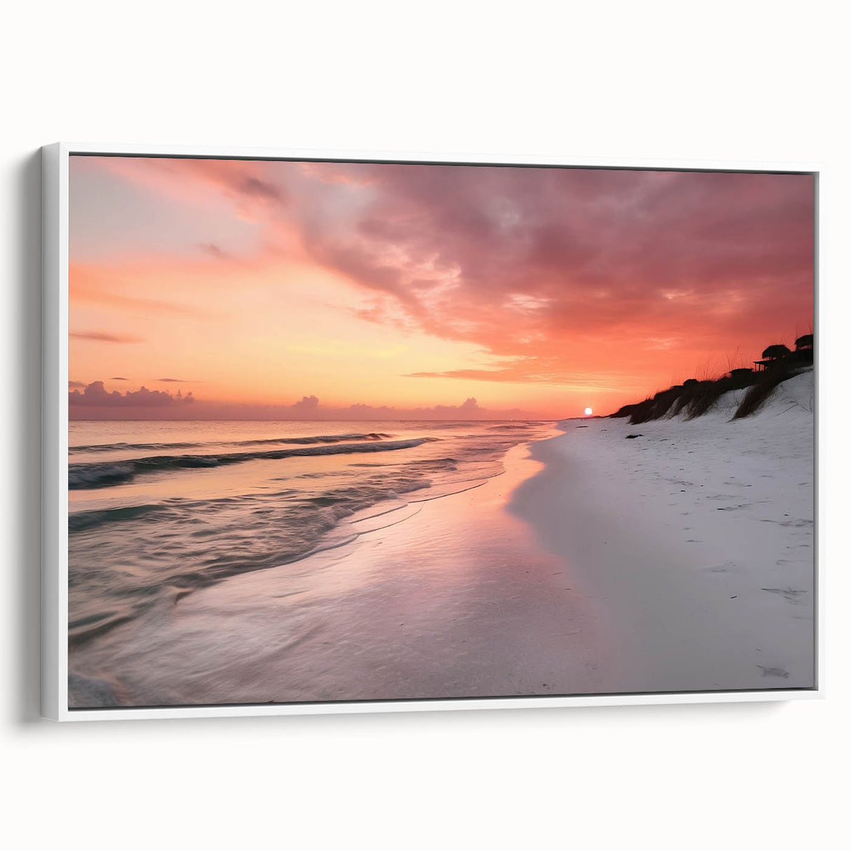 Framed canvas vintage poster art of Fort Lauderdale with vibrant, colorful imagery, ideal for living room decor.
