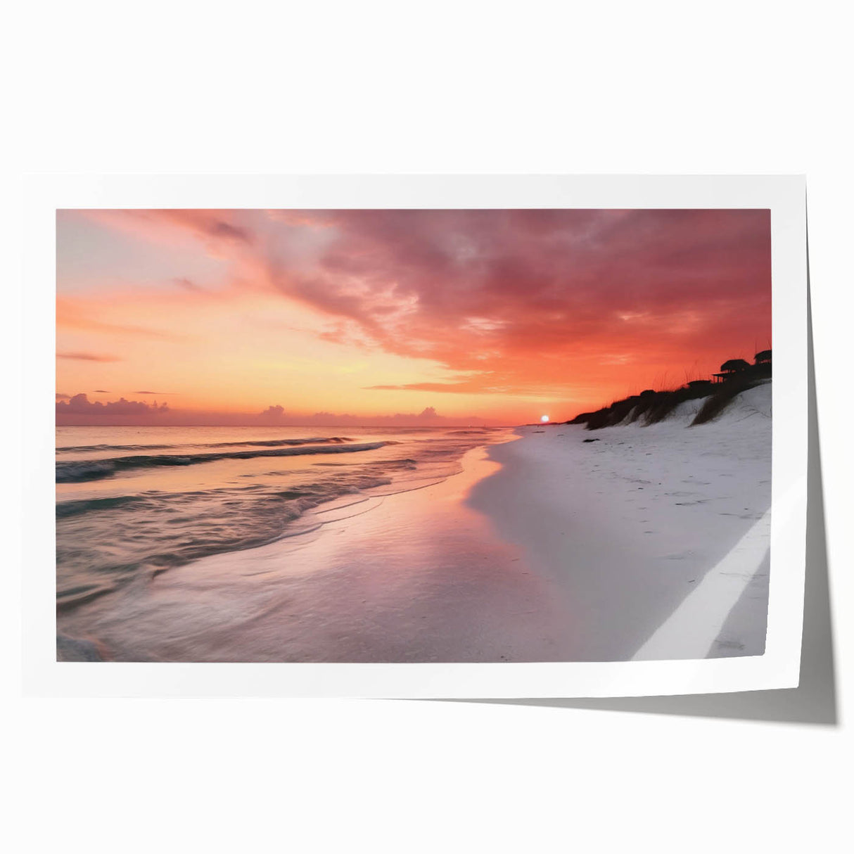 Rolled print of Fort Lauderdale scenery with floral elements in pastel shades, suitable for art wall dining room.