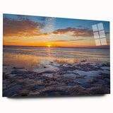 Acrylic print of the Florida Keys in soft blue and green tones, suitable for bedroom or dining room decor.