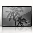 Large abstract wall art depicting Miami skyline in muted gray and blue tones on a framed acrylic.