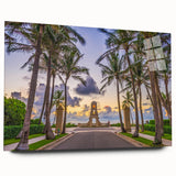 Acrylic print of Palm Beach scenery in soft pastel colors, ideal for bedroom or dining room art.