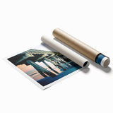 Extra large rolled print of Savannah scenery with floral elements in soft pastel shades, ideal for classy bathroom wall art.