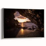 Framed canvas landscape art painting featuring a vintage Maui scenery in colorful art tones, ideal for living room decor.