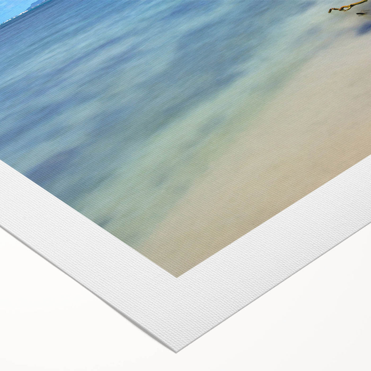 Art deco poster featuring a serene Oahu, Hawaii beach scene on rolled canvas, suitable for dining room wall art.
