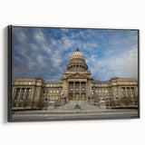 Black and white landscape art painting of Idaho scenery on framed canvas, suitable for bedroom wall decor.