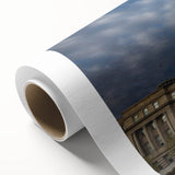 Art deco poster of Idaho scenery on rolled canvas, featuring muted earth tones, ideal for nursery wall art or dining room.
