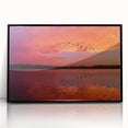Large abstract wall art depicting Lake Michigan, using muted blue and gray tones on a framed acrylic print.