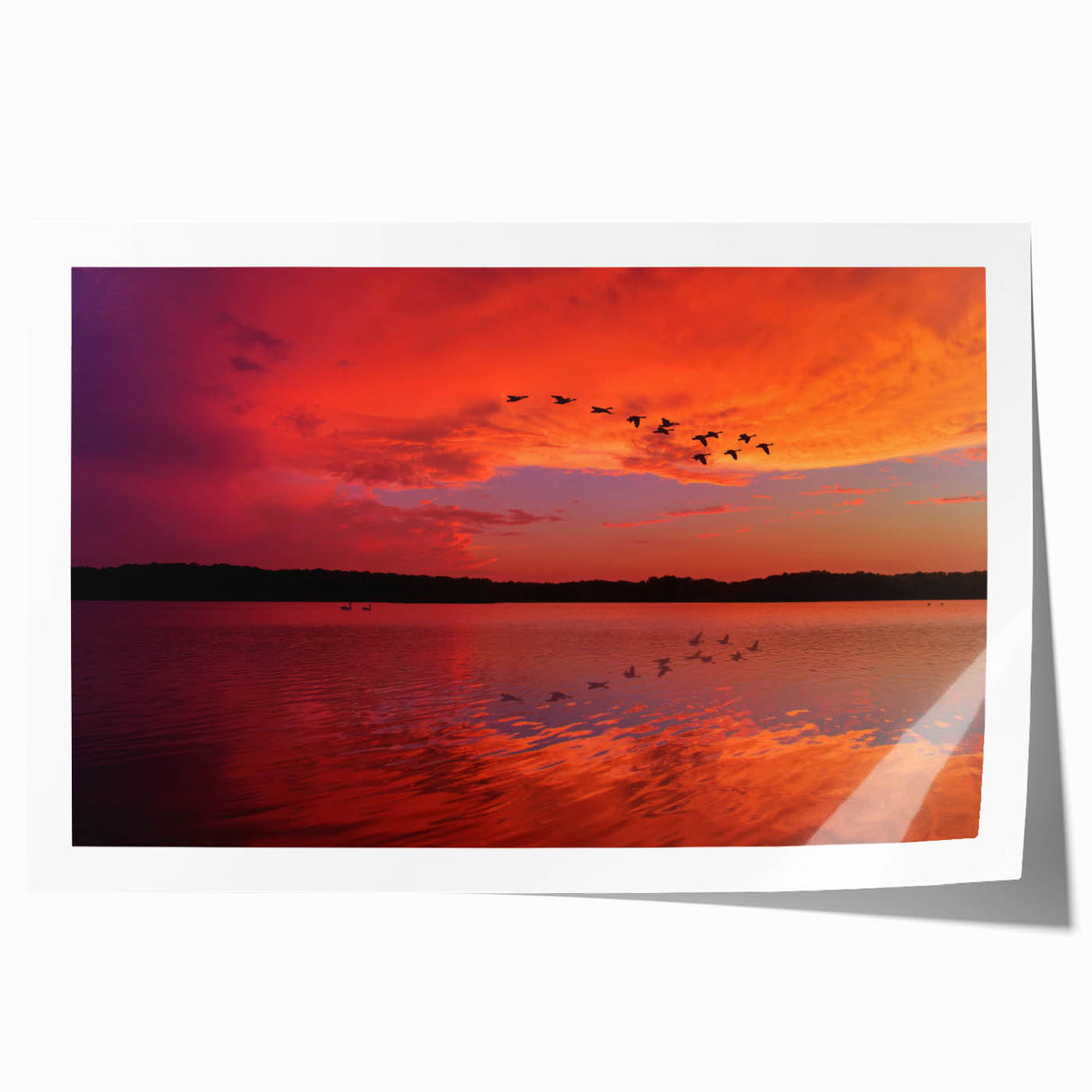 Rolled print of Lake Michigan with soft blue and green tones, ideal for art wall dining room or classy bathroom wall art.