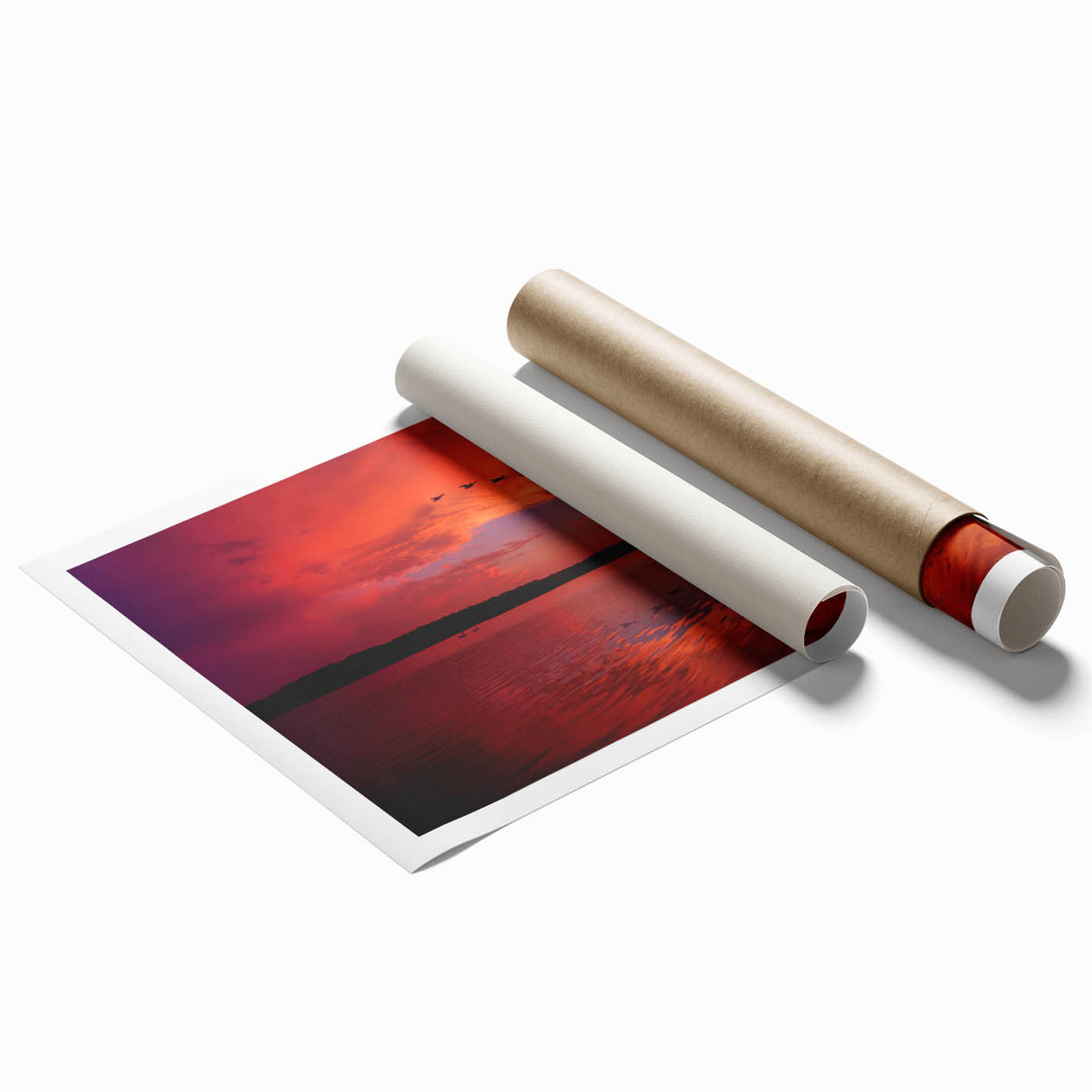 Extra large rolled print of Lake Michigan with soft blue and gray tones, ideal for classy bathroom wall art.