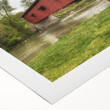 Art Deco-style poster of Indiana scenery in muted earth tones on rolled canvas, suitable for dining room decor.