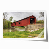 Rolled canvas print of Indiana scenery with soft pastel colors, suitable for dining room wall art.