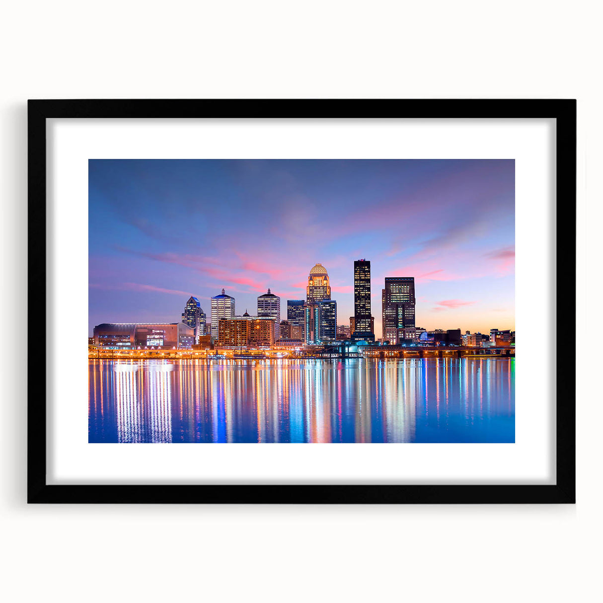 Colorful abstract art print of a vibrant Kentucky landscape on a large framed canvas, ideal for living room decor.