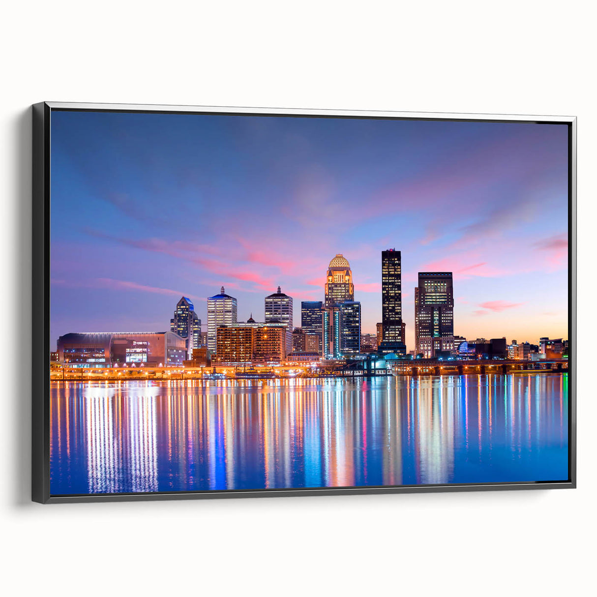 Black and white framed canvas of a Kentucky landscape, ideal for bedroom wall decor.