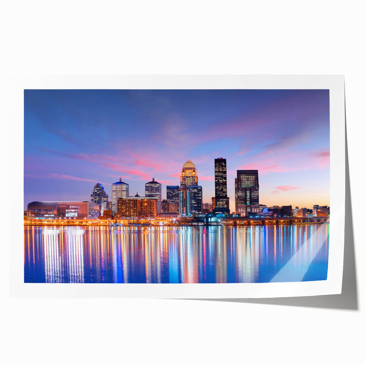 Extra large rolled print of Kentucky scenery with soft floral elements, ideal for art wall dining room decor.