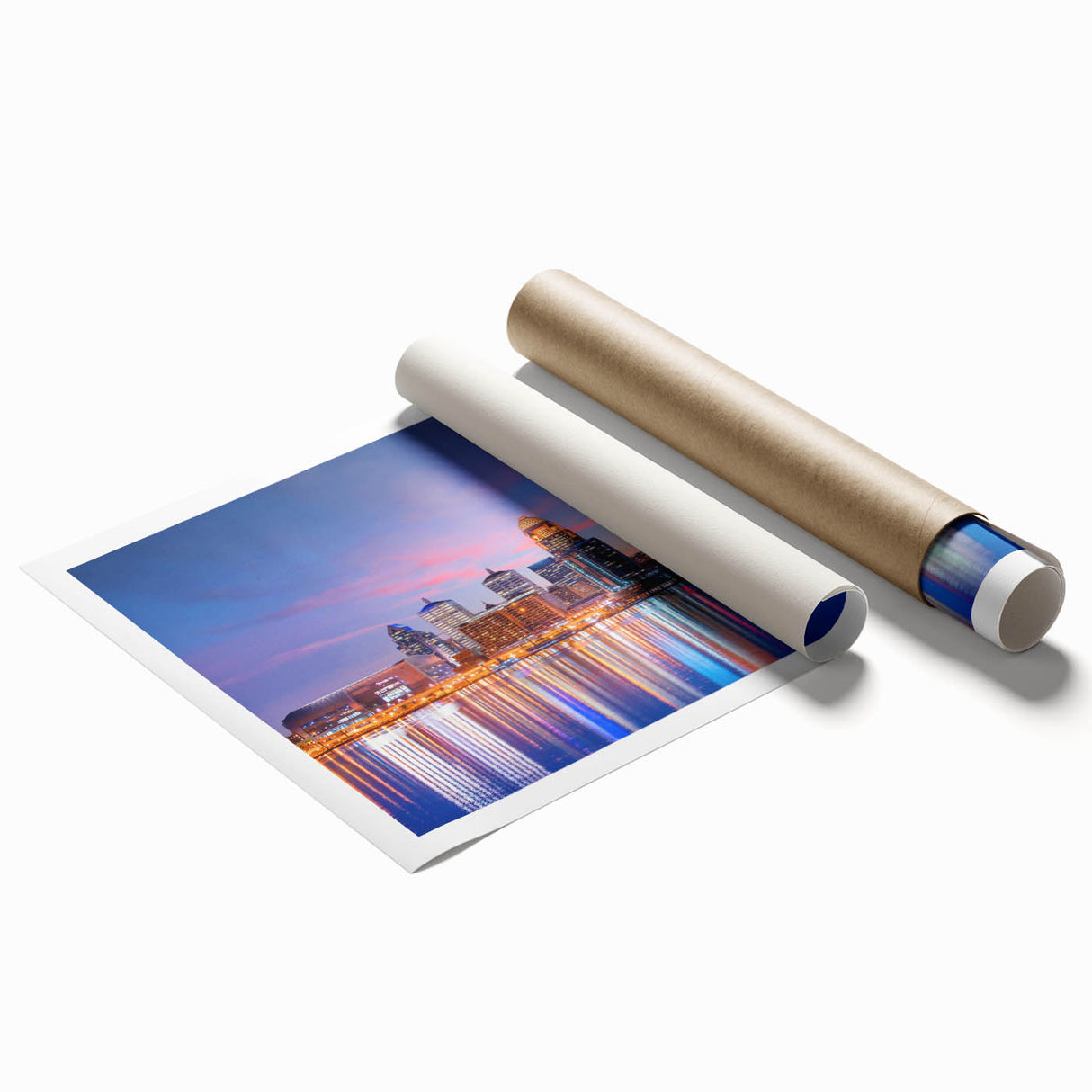 Extra large rolled print of Kentucky scenery with vibrant green and floral elements, ideal for classy bathroom wall art.