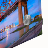 Large abstract wall art of New Orleans scenery in mid-century modernist style on acrylic glass, ideal for dining room art.