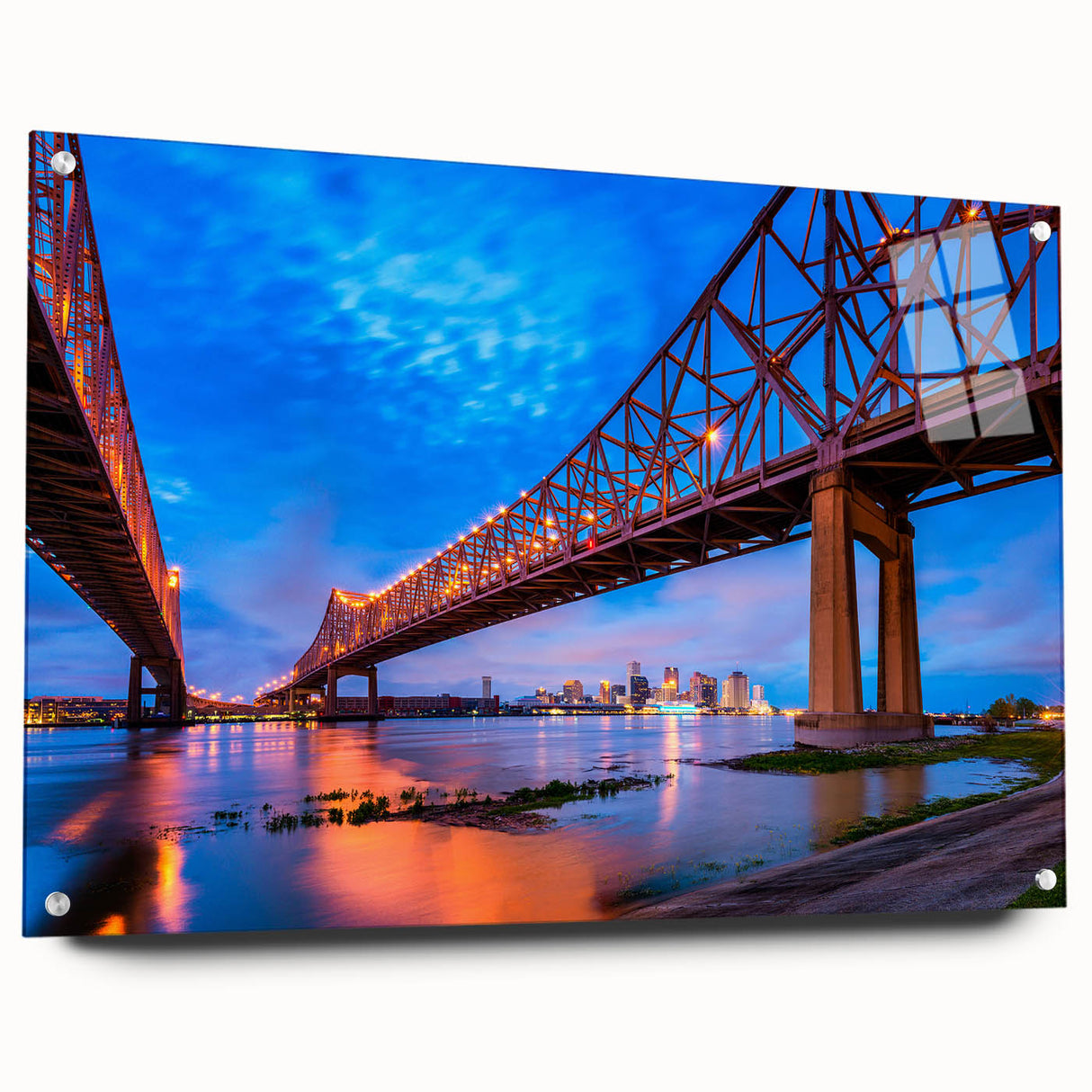 Acrylic print of a New Orleans scenery in soft pastel shades, suitable for bedroom or dining room wall decor.