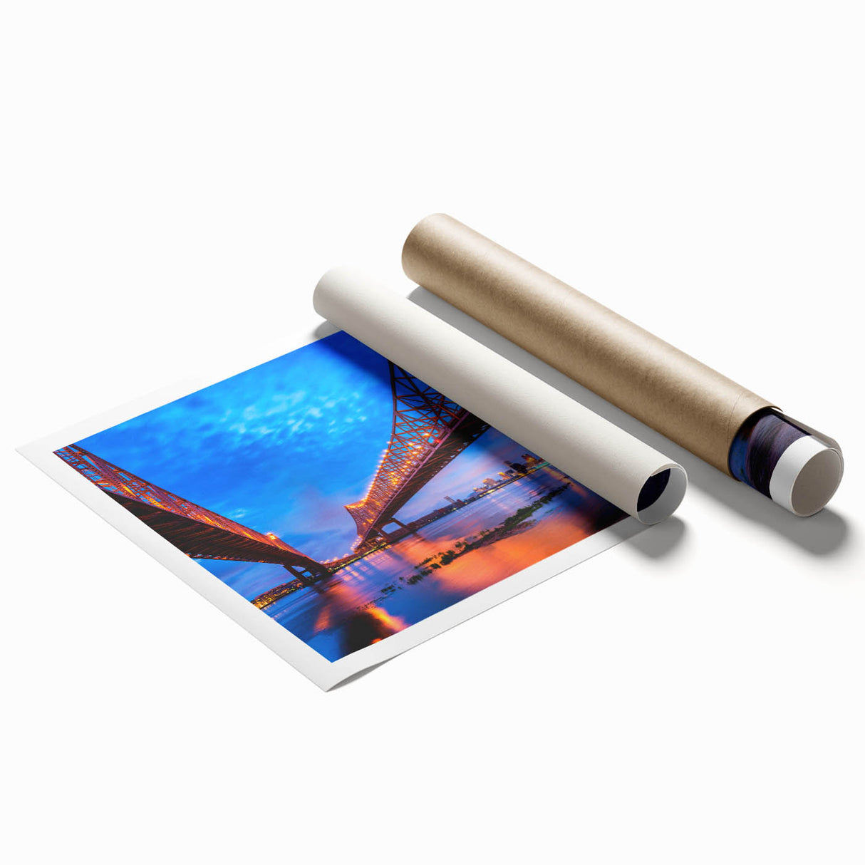 Extra large rolled print depicting vibrant floral art of New Orleans scenery, ideal for classy bathroom wall art.