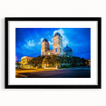Extra large abstract art print featuring a vibrant, colorful Louisiana landscape on a black framed canvas.