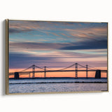 Framed canvas of Baltimore landscape in vintage poster style, featuring black and gold tones, ideal for bedroom wall art.