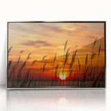 Framed acrylic print of Chesapeake Bay with soft blue and gray tones in a mid-century modernist style.