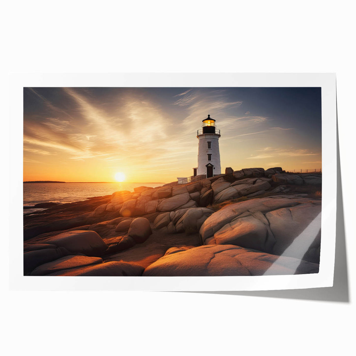 Rolled print of Cape Cod scenery with muted green and blue tones, ideal for art wall dining room.