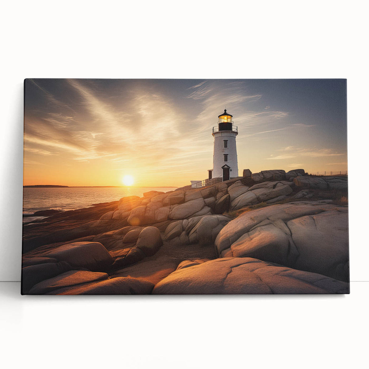 Black and white stretched canvas of Cape Cod scenery, ideal for kitchen wall art or bedroom ambiance.
