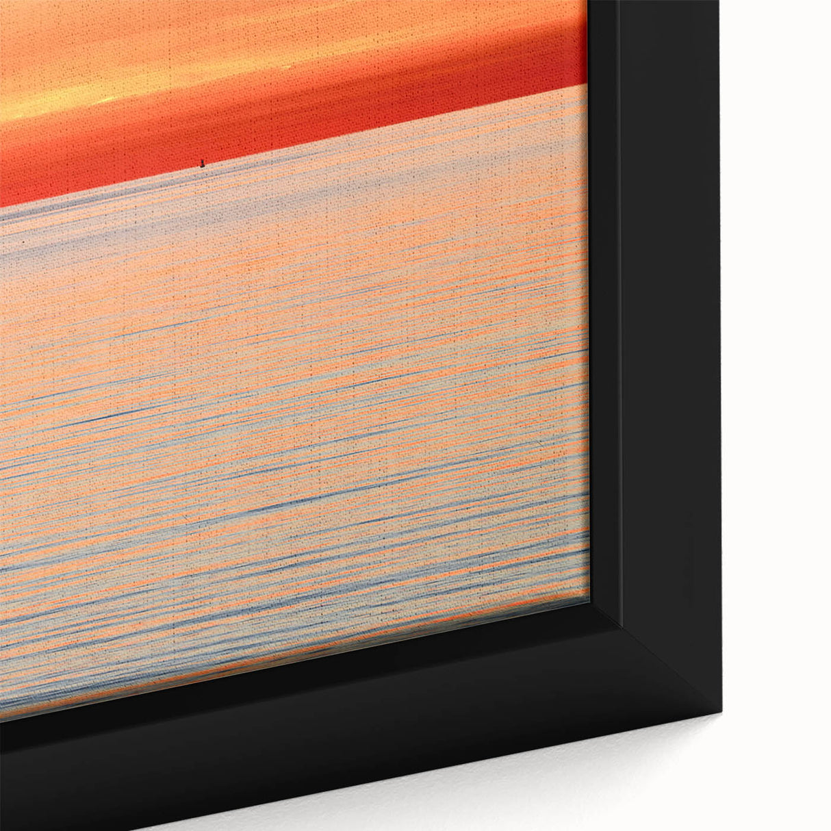 Extra large framed canvas featuring a textured depiction of Nantucket scenery in black with colorful art accents.