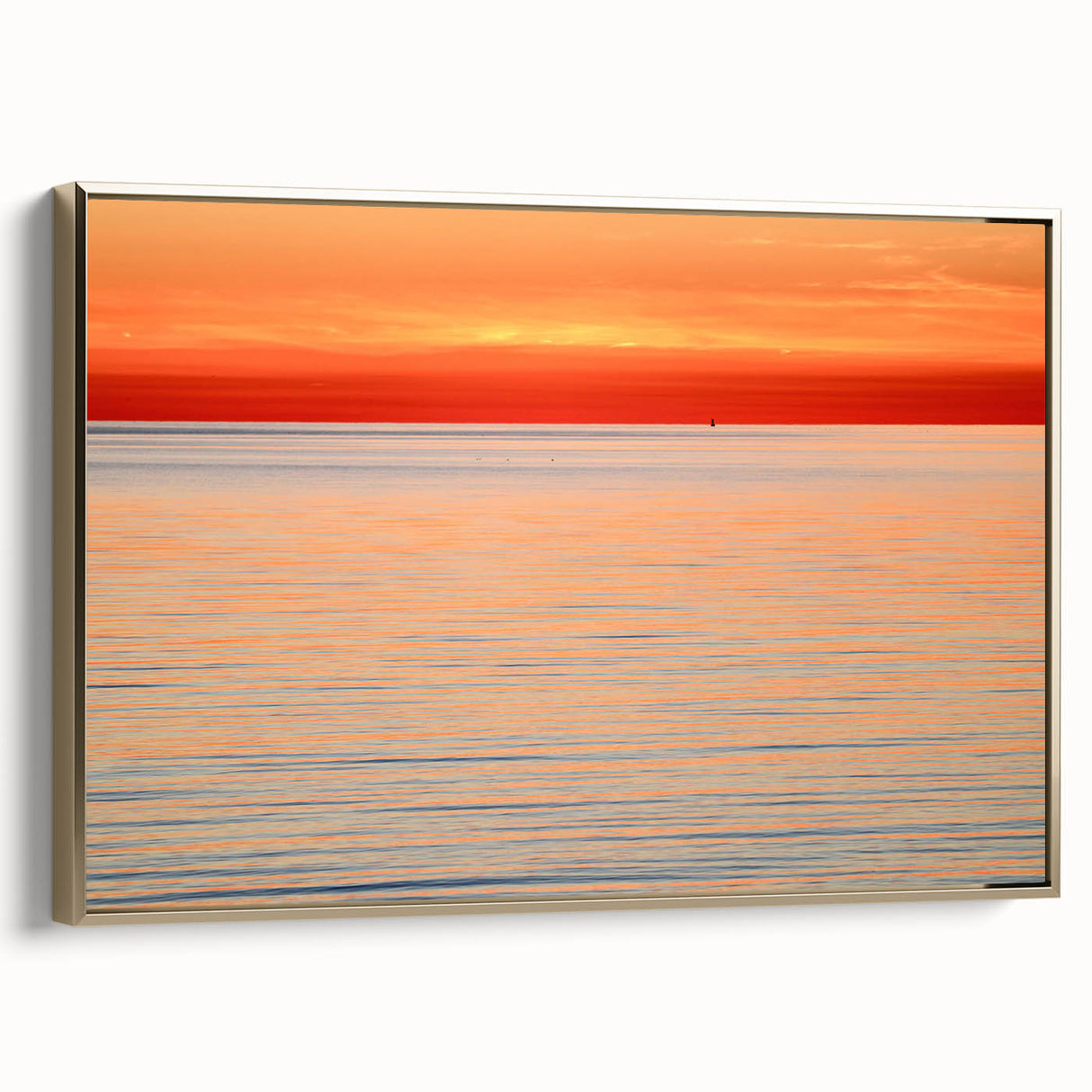Framed canvas of a vintage landscape painting featuring Nantucket, with muted earth tones and black accents.