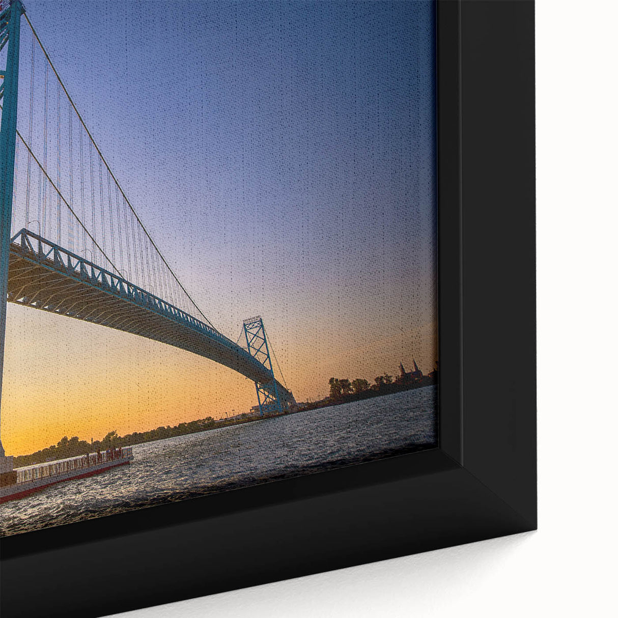 Black wall art featuring a textured, colorful Detroit skyline on an extra large framed canvas, ideal for living room decor.