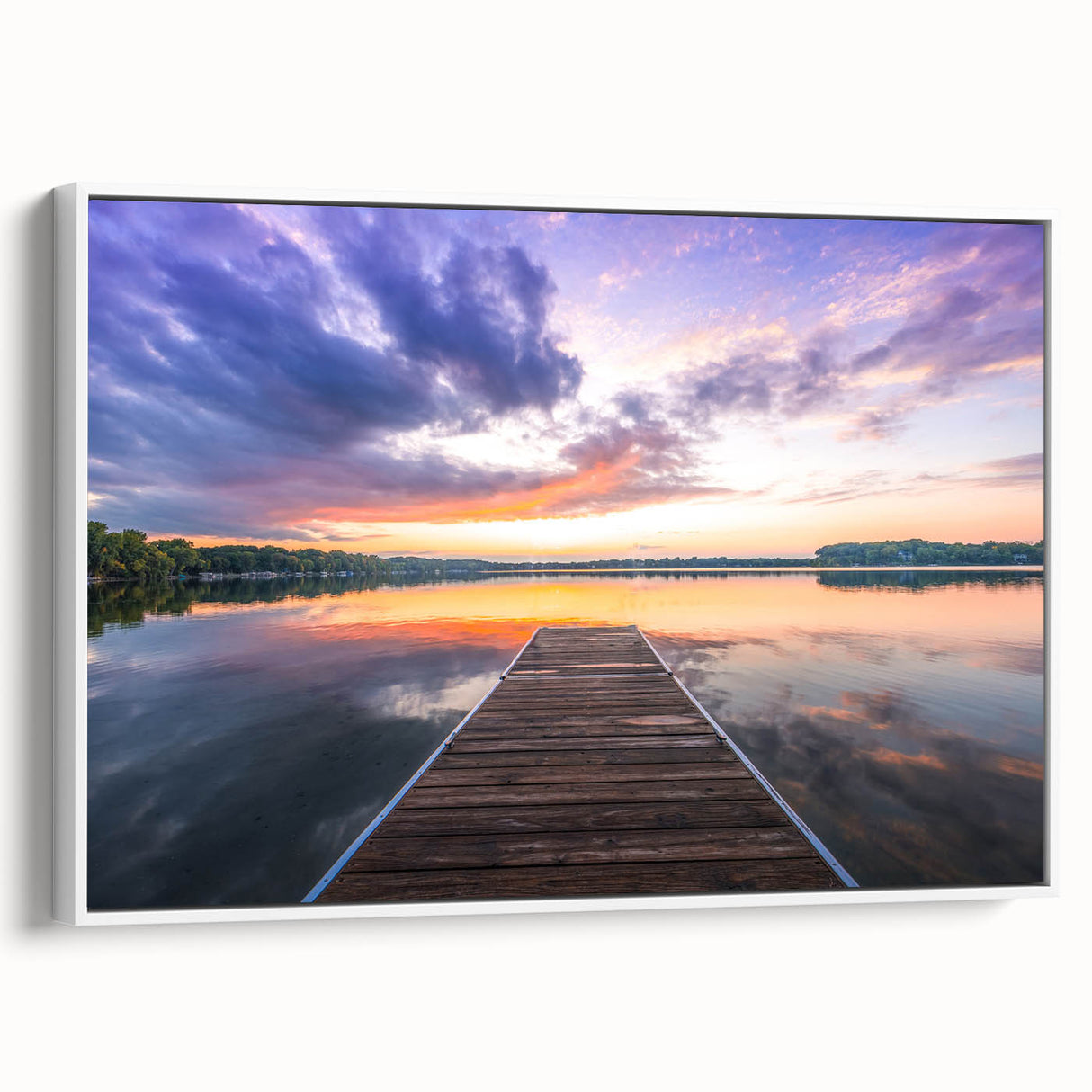Vintage poster art of Minnesota scenery on extra large framed canvas, featuring colorful imagery against a black background.