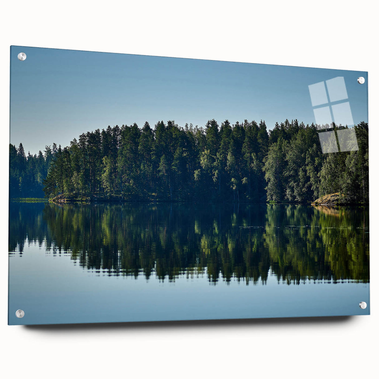 Large abstract wall art featuring a Mississippi landscape in muted earth tones on acrylic glass.