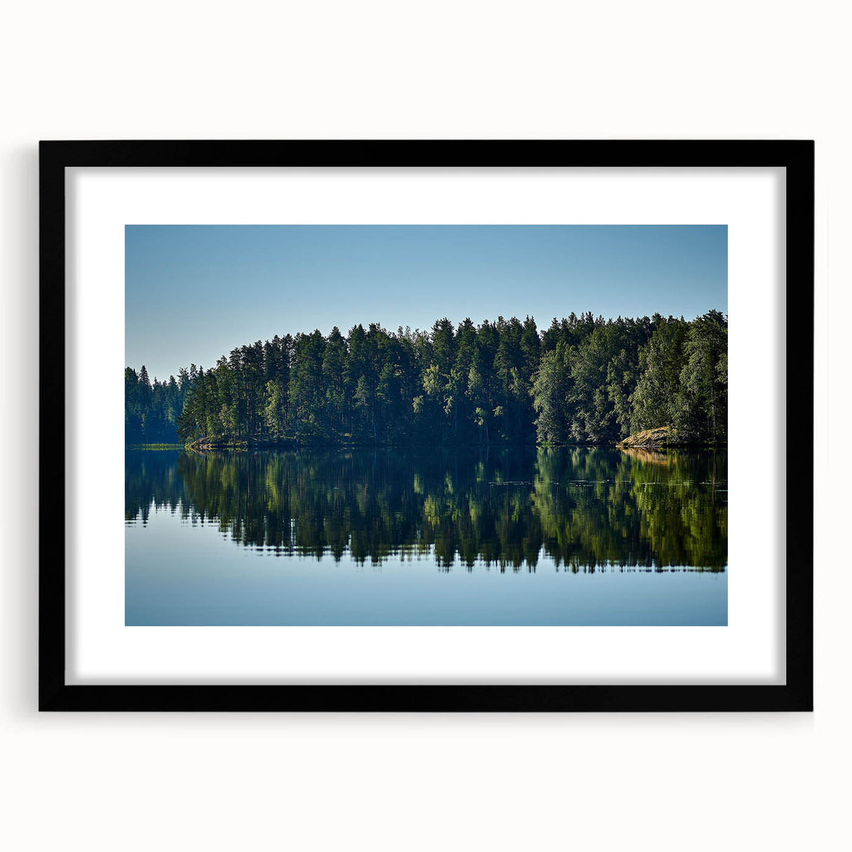 Extra large abstract art print of Mississippi scenery in vibrant colors on a black framed canvas.