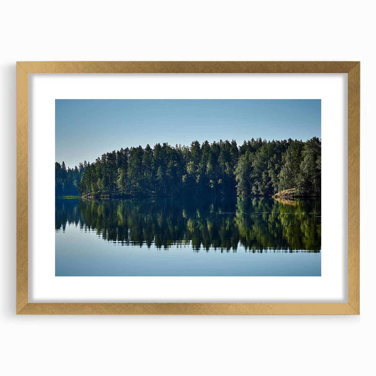Extra large abstract art print featuring textured scenery of Mississippi in a gold frame, suitable for living room decor.