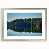 Textured abstract art print of a Mississippi scenery in muted earth tones, framed in silver, ideal for bedroom art.