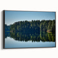Black and white landscape art painting of Mississippi scenery on framed canvas, suitable for bedroom wall decor.