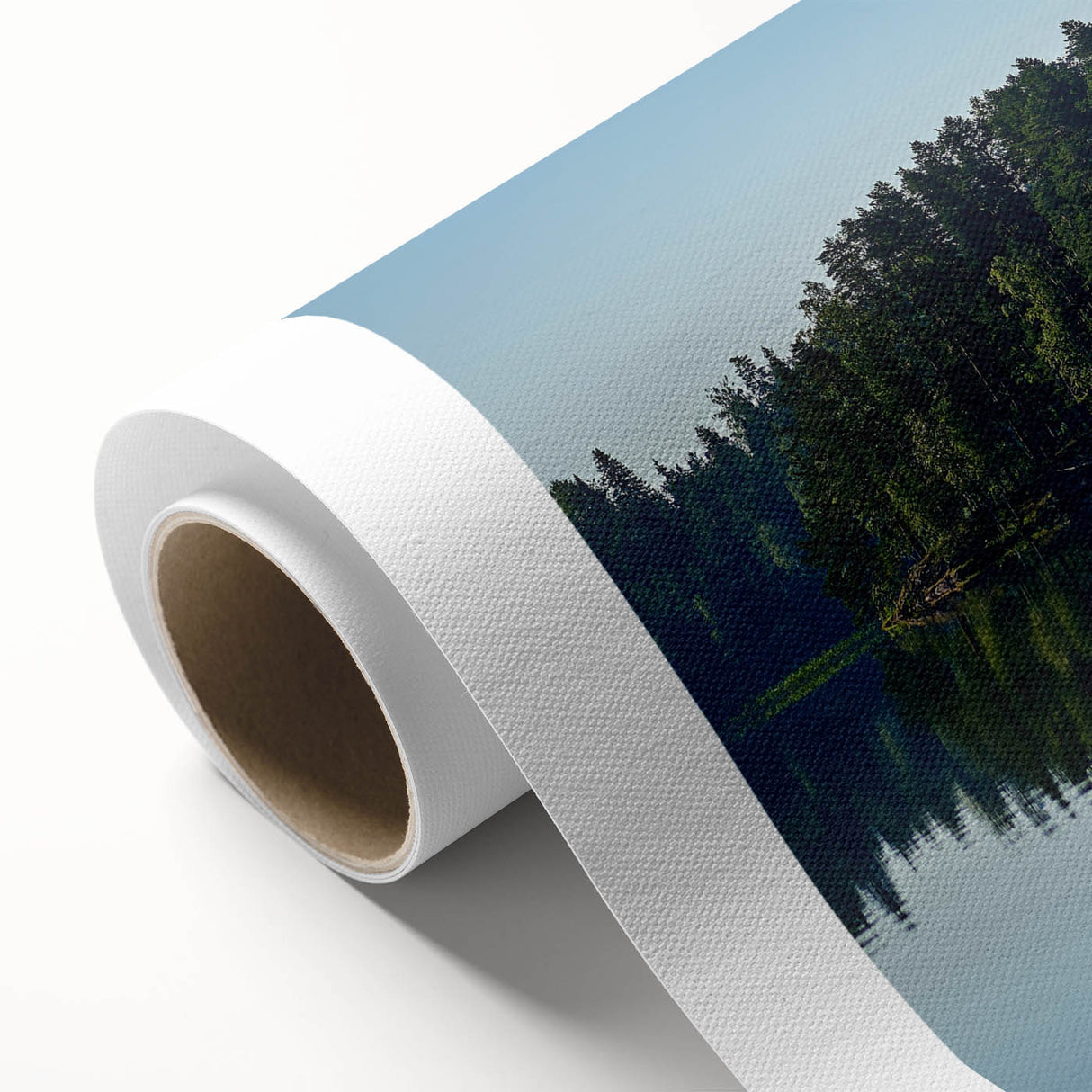 Art Deco style Mississippi scenery on rolled canvas, featuring muted earth tones, ideal for nursery wall art.