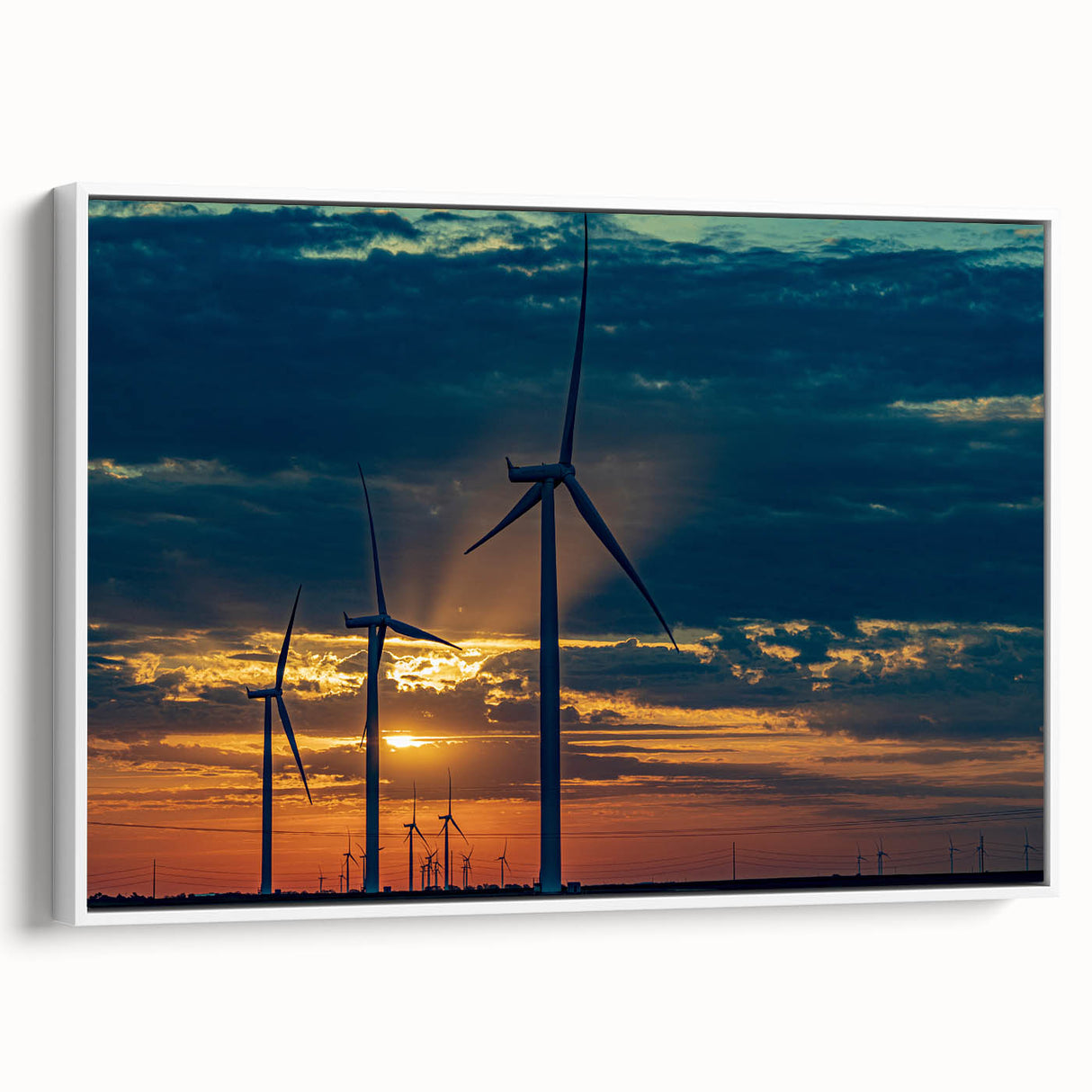 Vintage poster art of Kansas City skyline in colorful hues on a large framed canvas, ideal for living room decor.