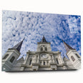 Acrylic print of the St. Louis skyline in muted blue and gray tones, suitable for bedroom or dining room decor.
