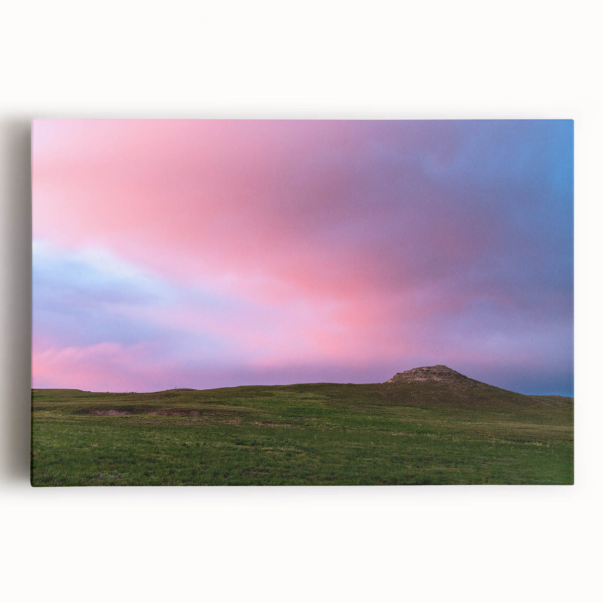 Black and white photograph of Nebraska scenery on stretched canvas, suitable as large kitchen wall art.